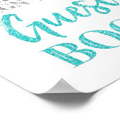 Gastenboek Huwelijk Bord Zilver Blauwe Confetti Poster (Hoek)