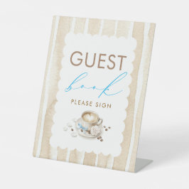 Gastenboek Koffiejongen Baby Shower Tafelbord Reclamebord Met Voetstuk