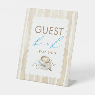 Gastenboek Koffiejongen Baby Shower Tafelbord Reclamebord Met Voetstuk