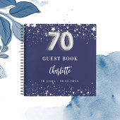 Gastenboek marineblauwe zilveren sterren 70e verja notitieboek
