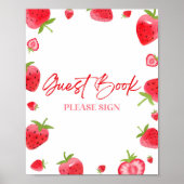 Gastenboek met aardbei-zoete handtekening poster (Voorkant)