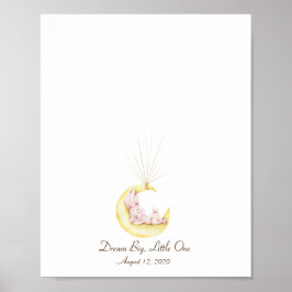 Gastenboek met Baby Konijn op de Maan Poster