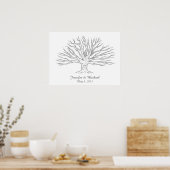 Gastenboek met brede duimafdruk boom poster (Keuken)
