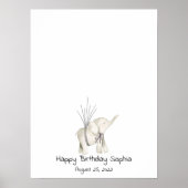 Gastenboek met duimafdruk van olifantje poster (Voorkant)