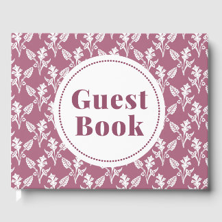 Gastenboek met roze en witte bloemenprint
