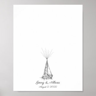 Gastenboek met vingerafdruk verzenden poster