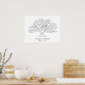 Gastenboek met vingerafdrukken boom poster (Keuken)