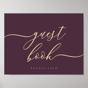 Gastenboek Midnight Fig Simple Signature Poster