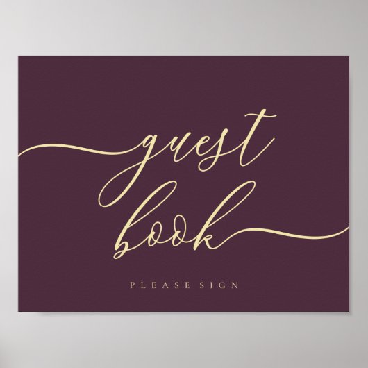 Gastenboek Midnight Fig Simple Signature Poster (Voorkant)