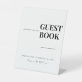 Gastenboek | Moderne minimale bruiloft signage tek Reclamebord Met Voetstuk (Voorkant)
