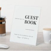 Gastenboek | Moderne minimale bruiloft signage tek Reclamebord Met Voetstuk (Insitu)