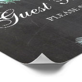 Gastenboek. Munt succulent. Krijtbord trouw Poster (Hoek)