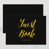 "Gastenboek" Nep goud folie Chic Trouw Teken Kaart (Voorkant / Achterkant)