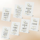 Gastenboek Neutral Twin Storks Baby shower Reclamebord Met Voetstuk