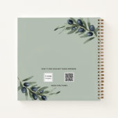 Gastenboek olijfbladeren groen bruiloft notitieboek (Achterkant)