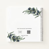 Gastenboek olijfbladeren groen wit bruiloft notitieboek (Achterkant)