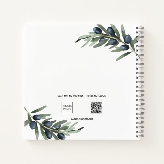 Gastenboek olijfbladeren groen wit bruiloft notitieboek (Achterkant)