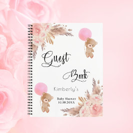 Gastenboek pampas gras roze baby shower meisje notitieboek