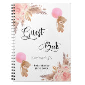 Gastenboek pampas gras roze baby shower meisje notitieboek (Voorkant)