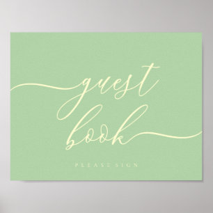 Gastenboek Pistache & Crème Eenvoudige Handtekenin Poster