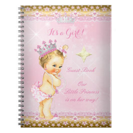 Gastenboek Prinses Baby Shower Roze Blond Meisje Notitieboek