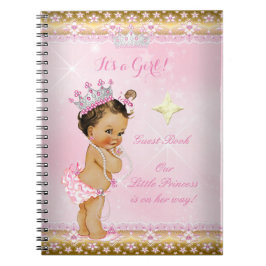Gastenboek Prinses Baby Shower Roze Bruine Haren Notitieboek