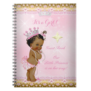 Gastenboek Prinses Baby Shower Roze Etnisch Meisje Notitieboek