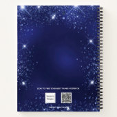 Gastenboek Quinceanera blauw glitter jurk bloemenk Notitieboek (Achterkant)