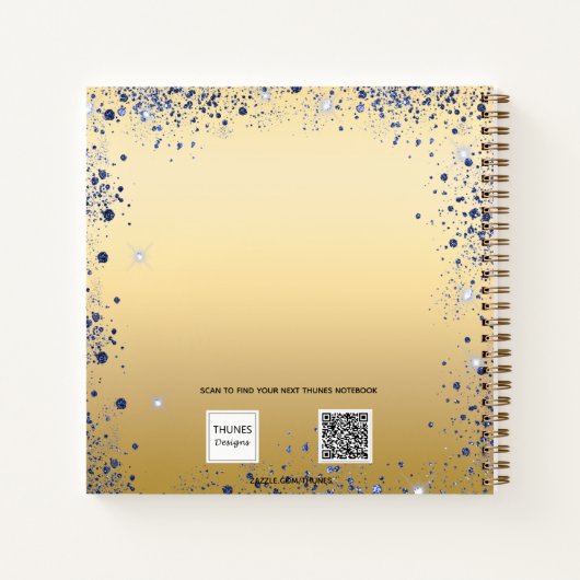 Gastenboek Quinceanera koningsblauw gouden jurk Notitieboek (Achterkant)