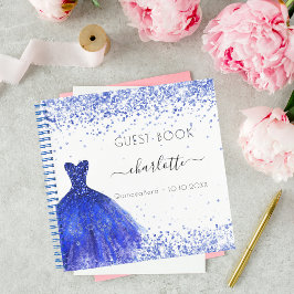 Gastenboek Quinceanera koningsblauw jurkje wit Notitieboek