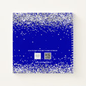 Gastenboek Quinceanera koningsblauwe jurk glitter Notitieboek (Achterkant)