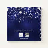 Gastenboek Quinceanera marine blauwe zilveren ster Notitieboek (Achterkant)