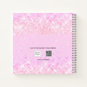 Gastenboek Quinceanera roze confetti naam Notitieboek (Achterkant)