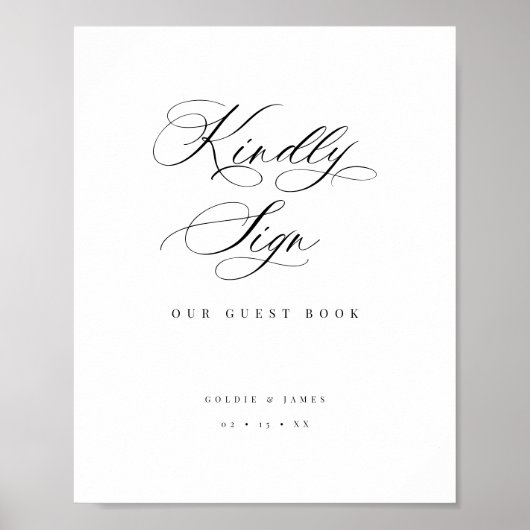 Gastenboek Receptie Event Table Sign Poster (Voorkant)