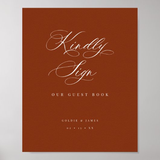 Gastenboek Receptie Event Table Sign Poster (Voorkant)