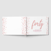 Gastenboek Roos Goud "Forty" Verjaardagsglitter (Volledig)