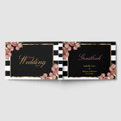 Gastenboek - Roos Goud met zwart-witte strepen (Volledig)