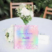 Gastenboek Roze holografische confetti Quinceanera Notitieboek