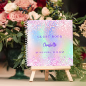 Gastenboek Roze holografische confetti Quinceanera Notitieboek