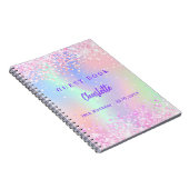 Gastenboek Roze holografische verjaardagsfeestje Notitieboek (Rechterzijde)