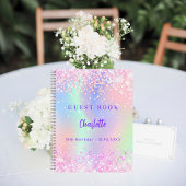 Gastenboek Roze holografische verjaardagsfeestje Notitieboek