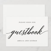 Gastenboek Sign - Modern Script Kaart (Voorkant / Achterkant)