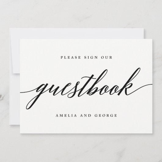 Gastenboek Sign - Modern Script Kaart (Voorkant)