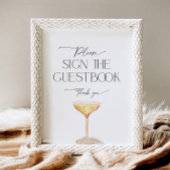 Gastenboek Sign Parels en Prosecco Pedestal Sign Reclamebord Met Voetstuk