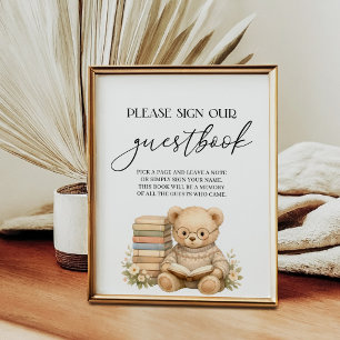 Gastenboek Sprookjesboek Nieuw Hoofdstuk Beer Baby Poster
