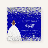 Gastenboek Sweet 16 koningsblauwe jurk glitter Notitieboek (Voorkant)