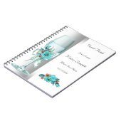 Gastenboek Teal Wit Beige Roos Notitieboek (Linkerzijde)
