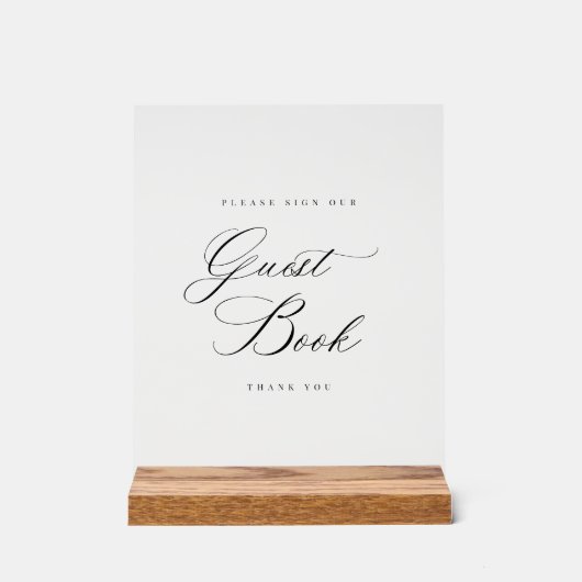 Gastenboek teken Acryl Bruiloft Tafel Decor (Voorkant)
