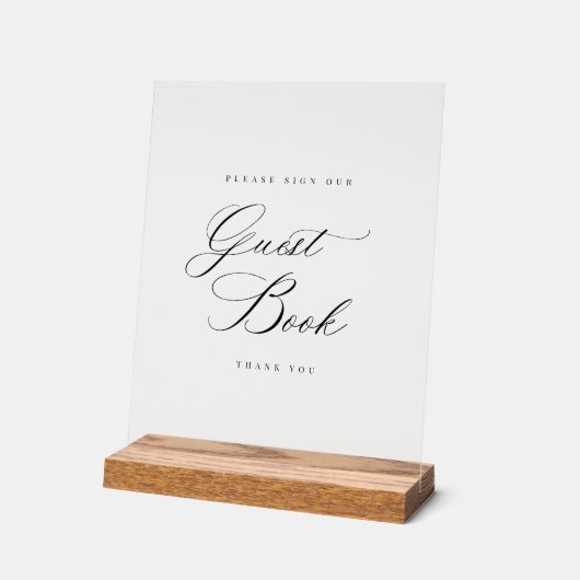 Gastenboek teken Acryl Bruiloft Tafel Decor (Hoek)