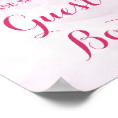 Gastenboek teken Paarse roze Waterverf bloemen Poster (Hoek)